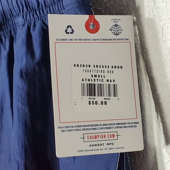 Champion Mens Tri-Color Swim Shorts With Drawstring & Pocket Size Small NWT - Picture 5 of 5